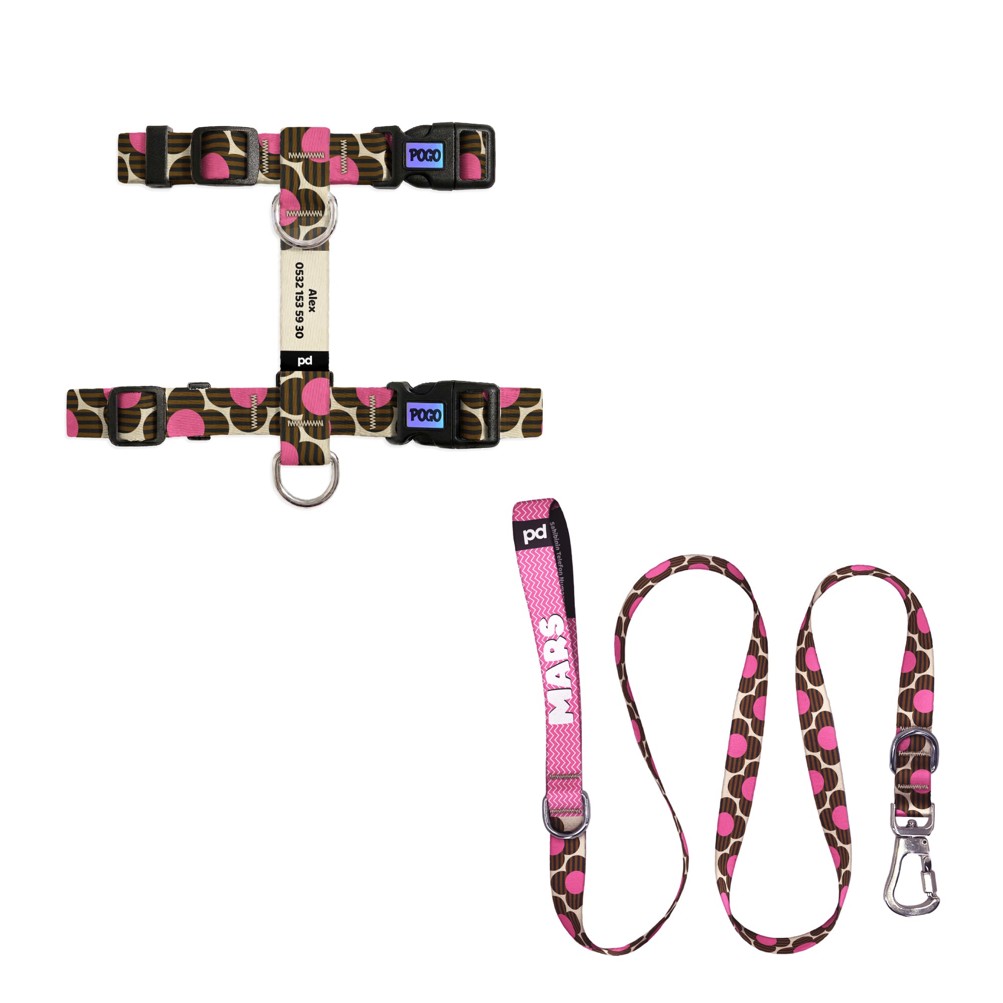 Retro Blossom Kedi Gezdirme Seti - Göğüs Tasması ve İp