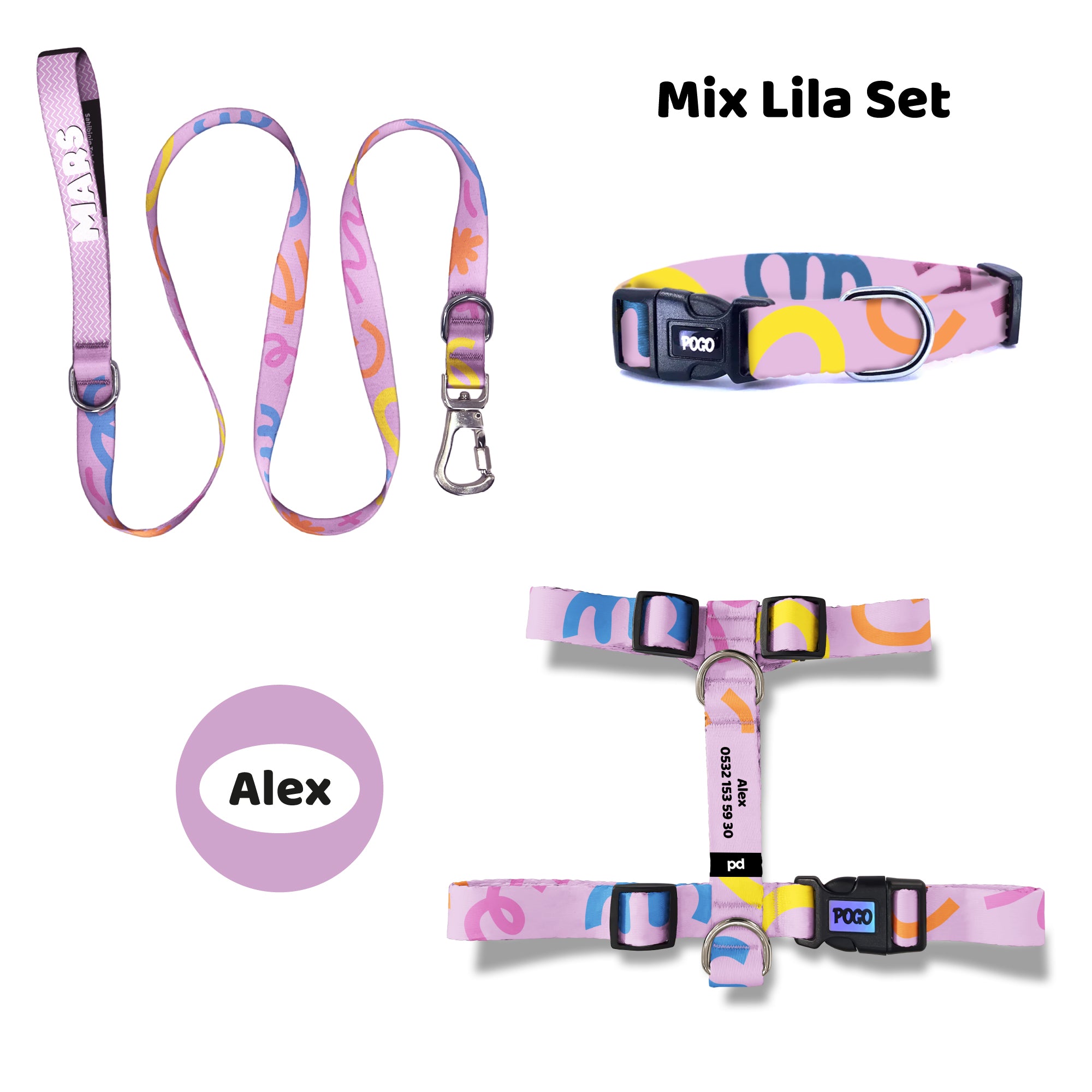 Mix Lila | Tasma ve Künye Seti
