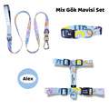 Mix Gök Mavisi | Tasma ve Künye Seti