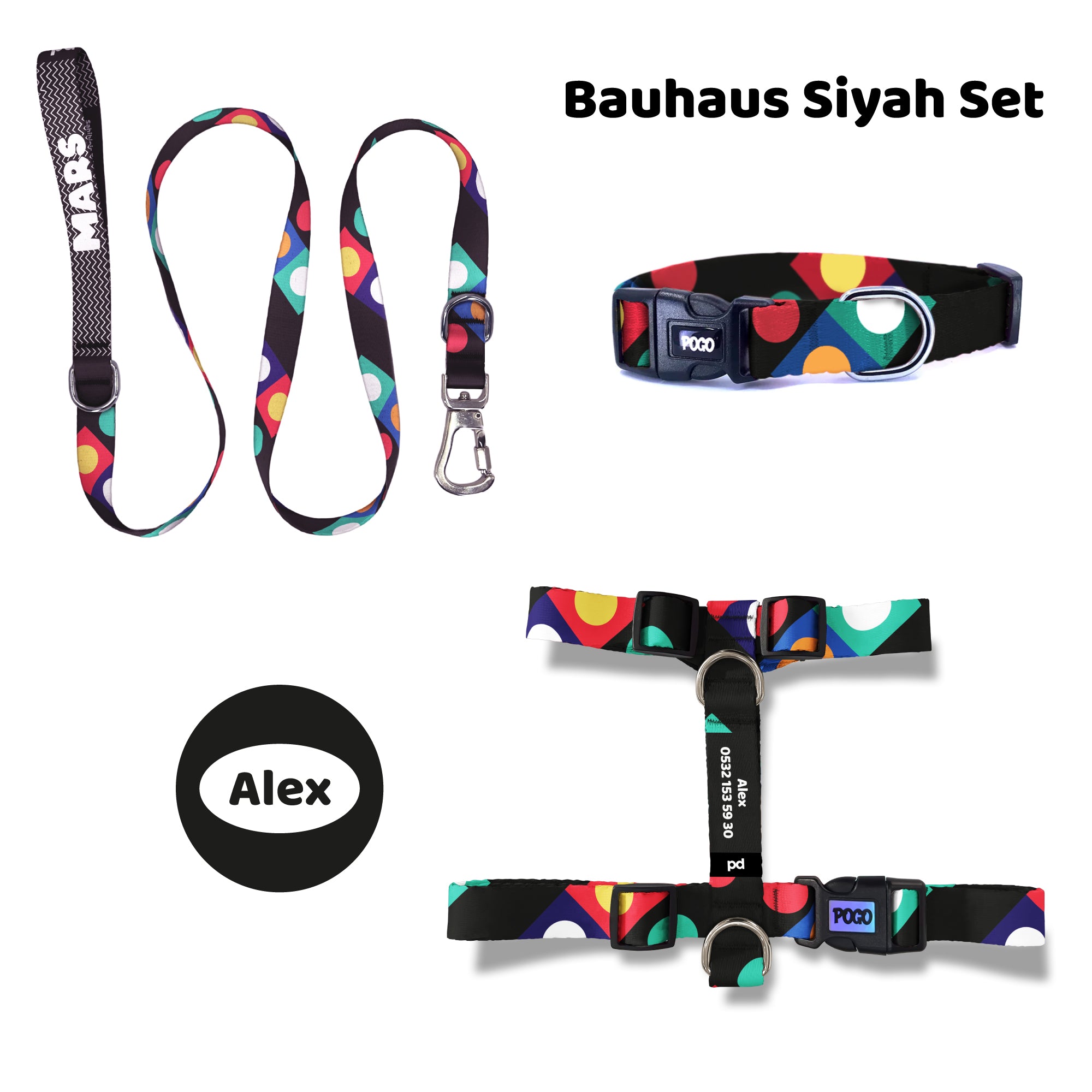 Bauhaus Siyah | Tasma ve Künye Seti