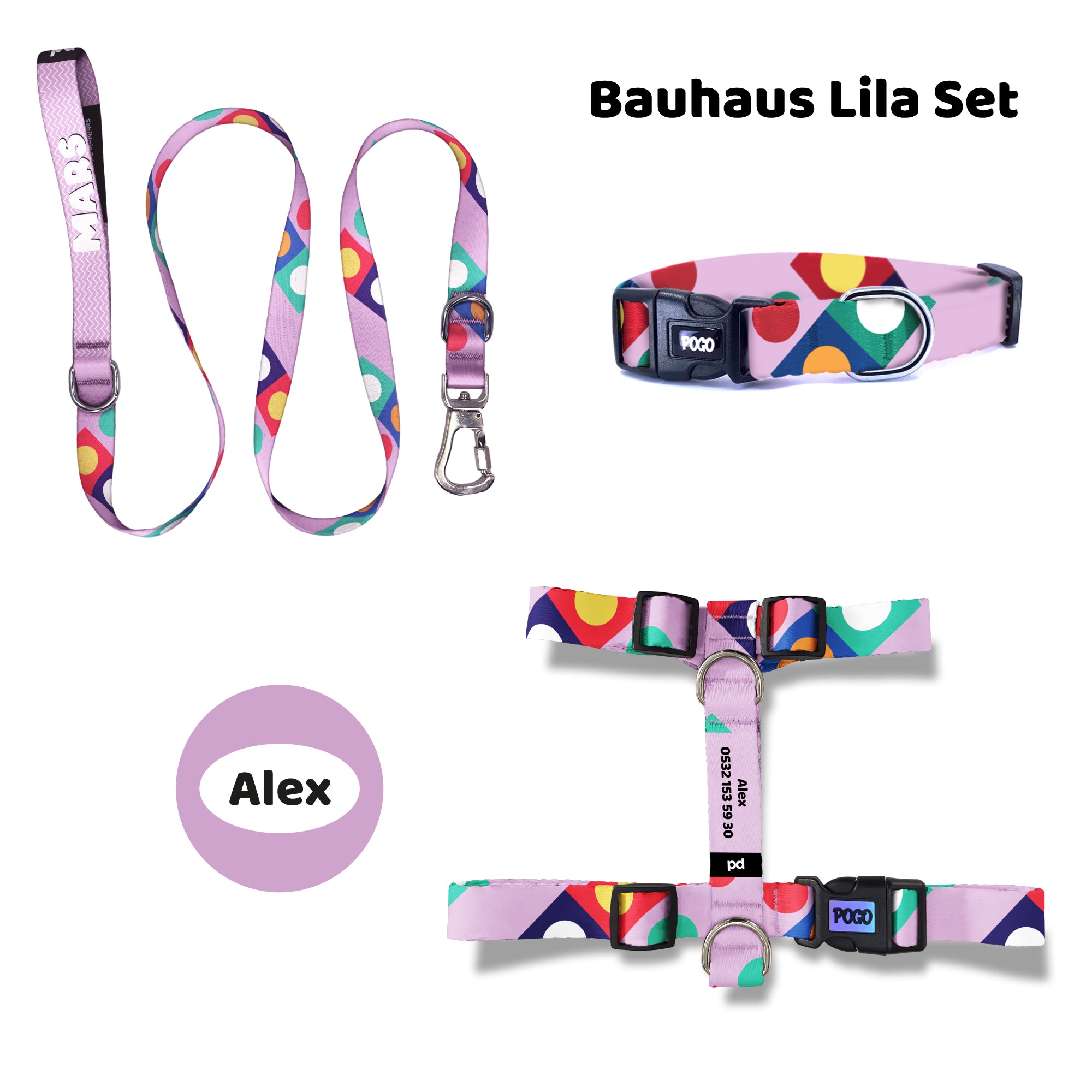 Bauhaus Lila | Tasma ve Künye Seti