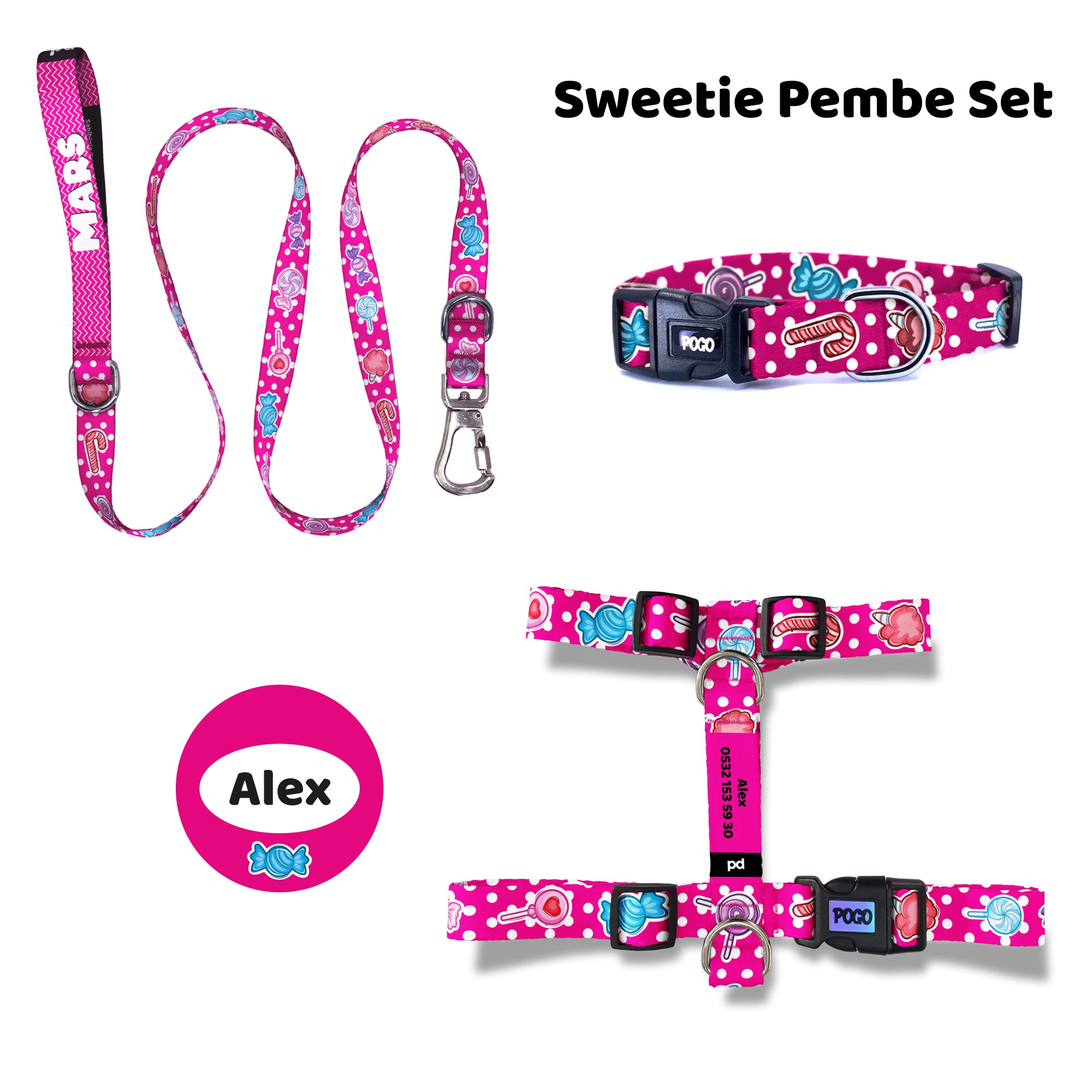 Sweetie Pembe | Tasma ve Künye Seti
