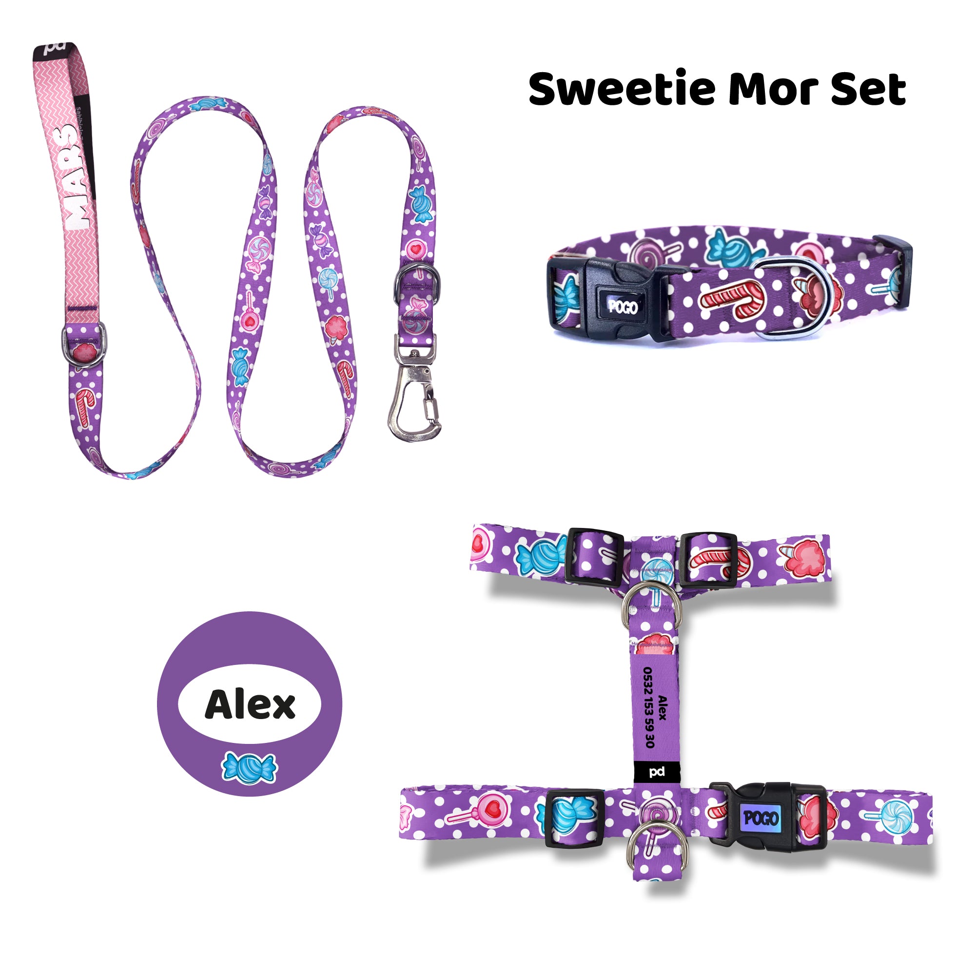 Sweetie Mor | Tasma ve Künye Seti