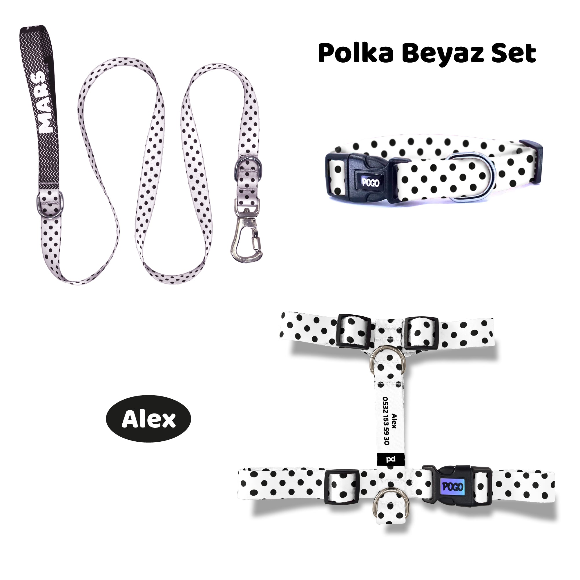 Polka Beyaz | Tasma ve Künye Seti