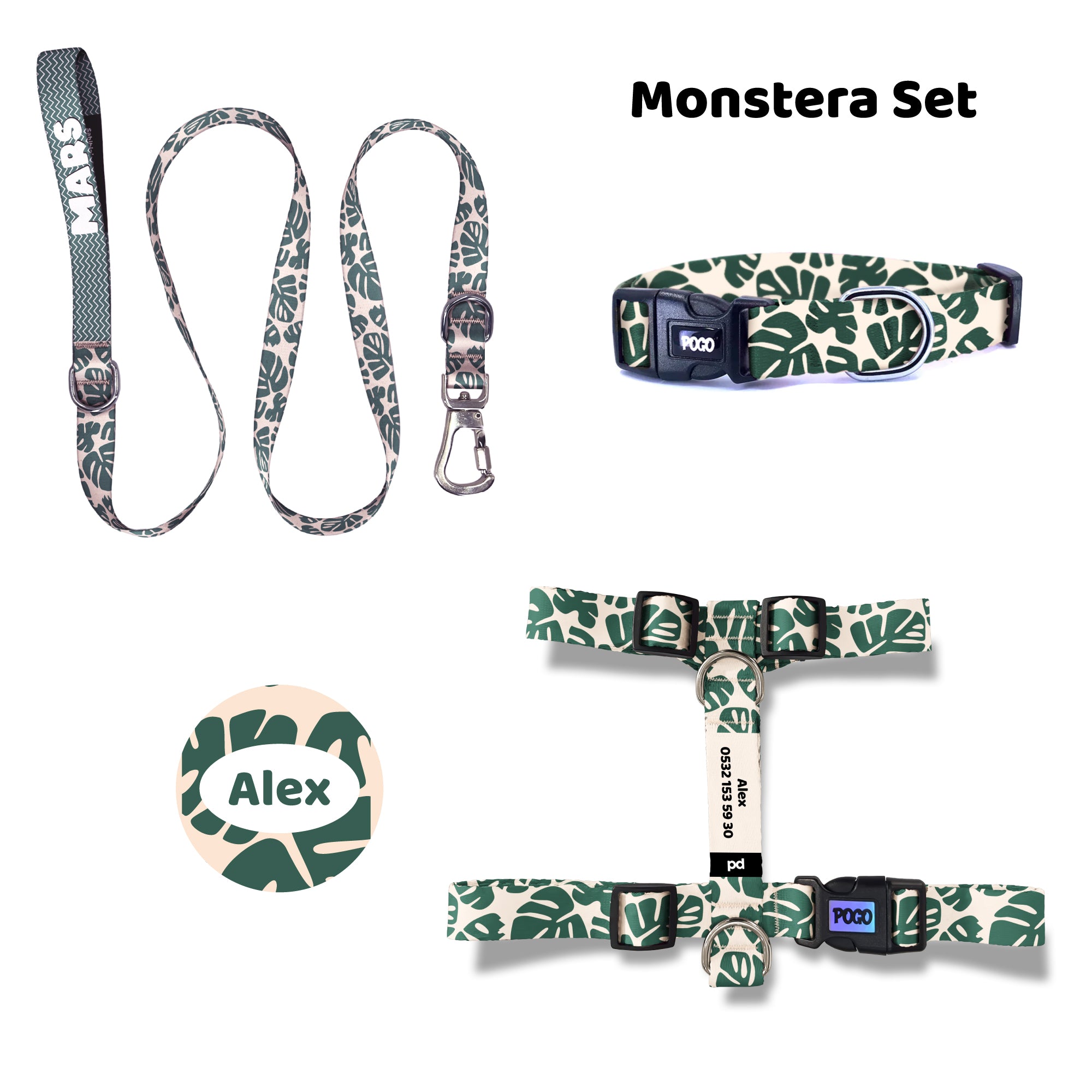 Monstera | Tasma ve Künye Seti