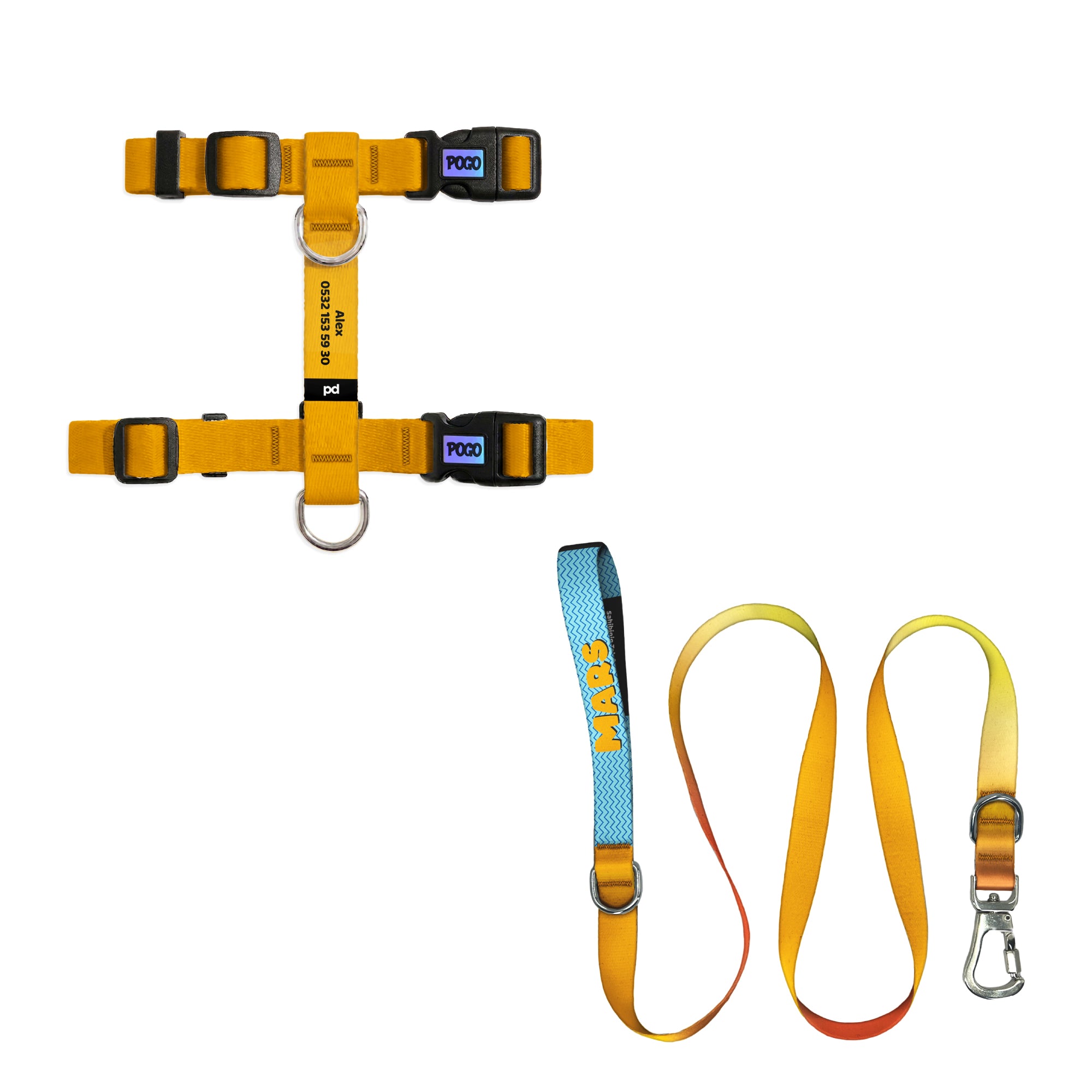 Orange Kedi Gezdirme Seti - Göğüs Tasması ve İp