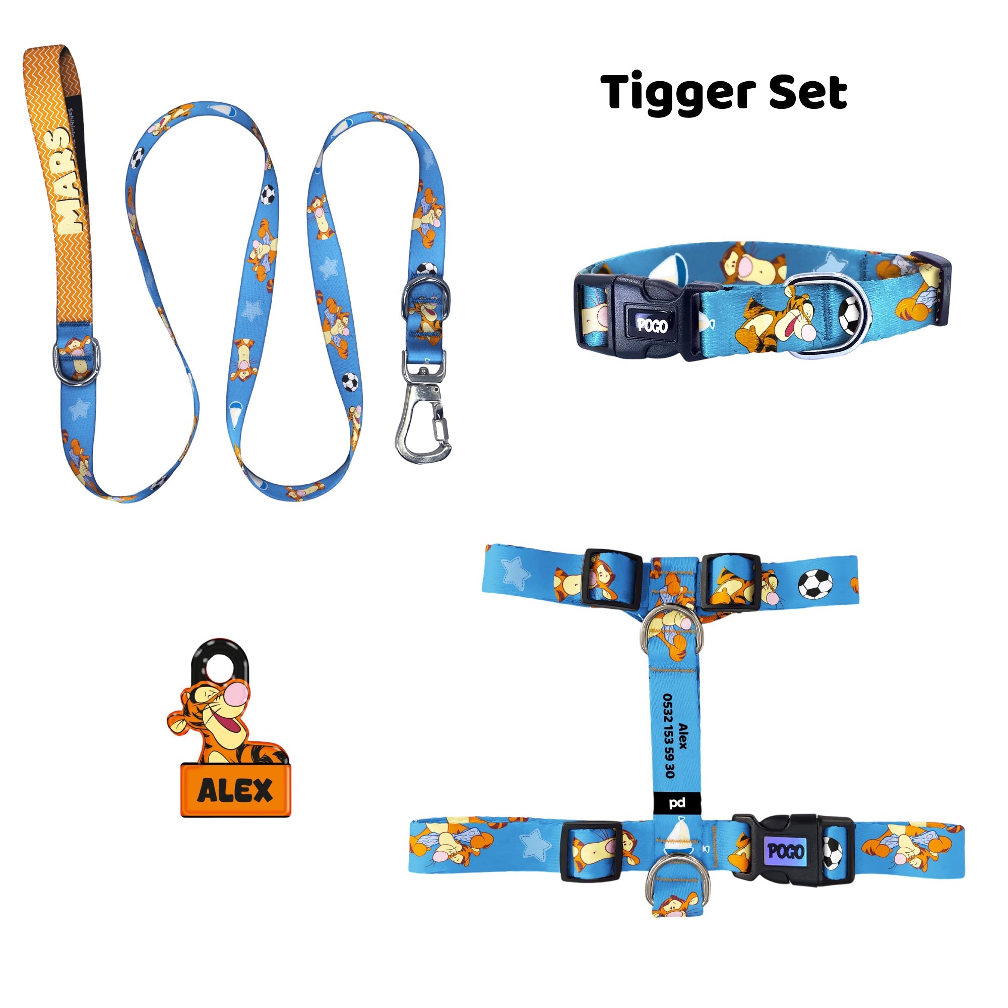 Tigger | Tasma ve Künye Seti - Evcil hayvanlar için mükemmel bir ürün.