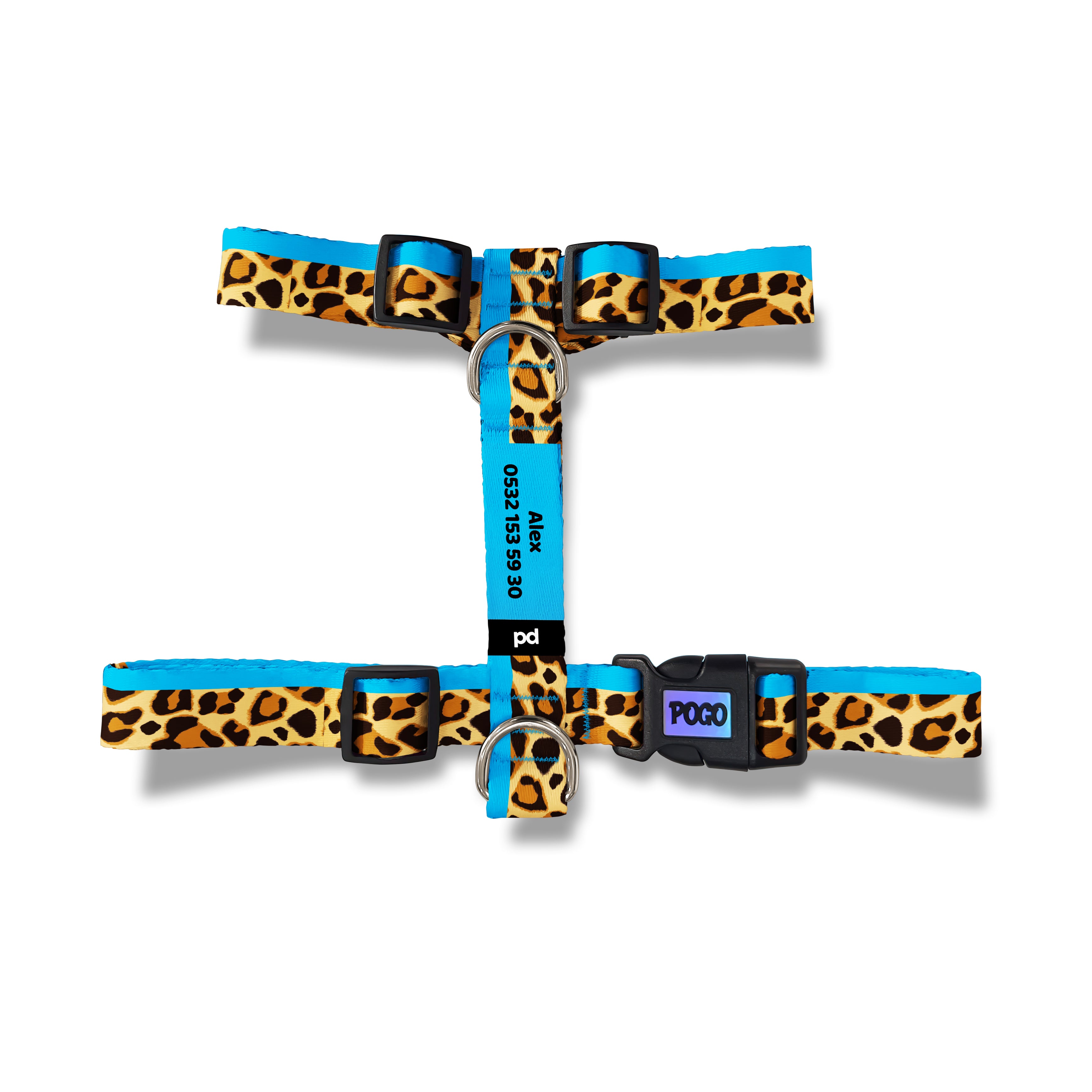 Leopard Mavi | Köpek Göğüs Tasması