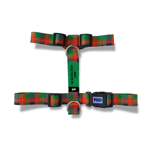 Red Green Plaid | Köpek Göğüs Tasması - Evcil hayvanlar için mükemmel bir ürün.