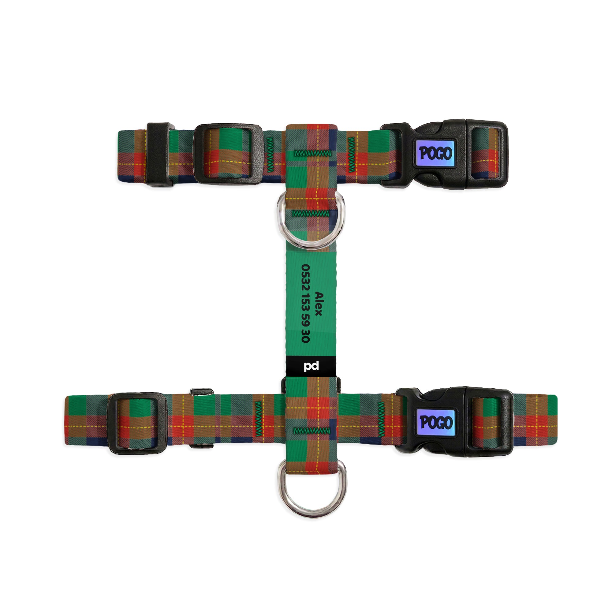 Red Green Plaid | Kedi Tasması - Evcil hayvanlar için mükemmel bir ürün.