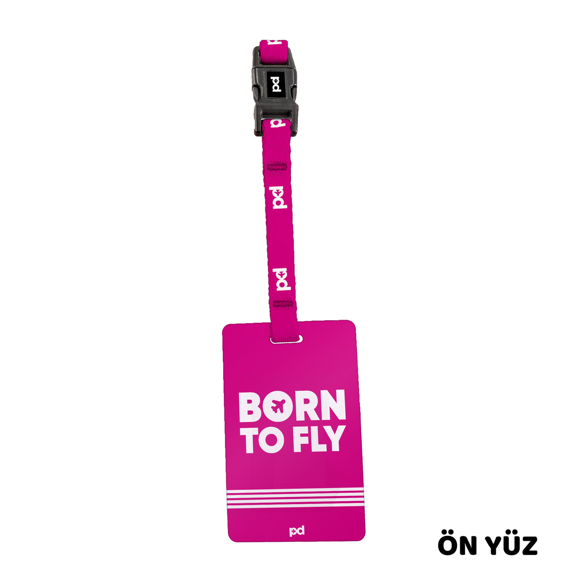 Born To Fly Pembe | PD Fly Bavul Etiketi - Evcil hayvanlar için mükemmel bir ürün.