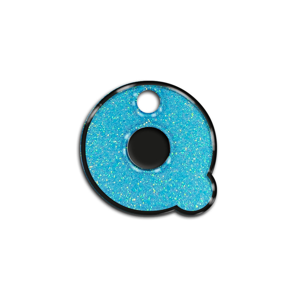Q Harfi Rounded Açık Mavi Glitter | İsimlik