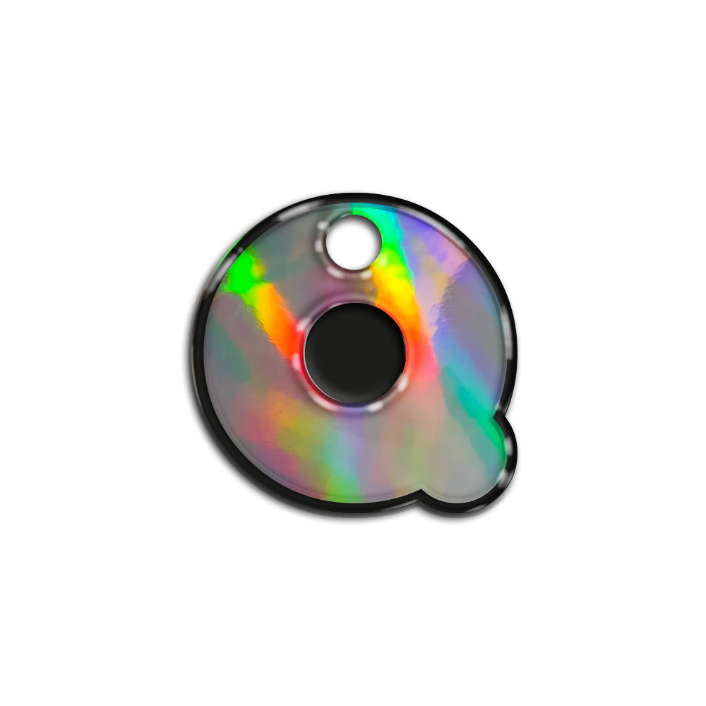 Q Harfi Rounded Holographic | İsimlik
