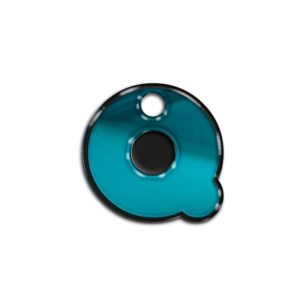 Q Harfi Rounded Mavi Metalik | İsimlik