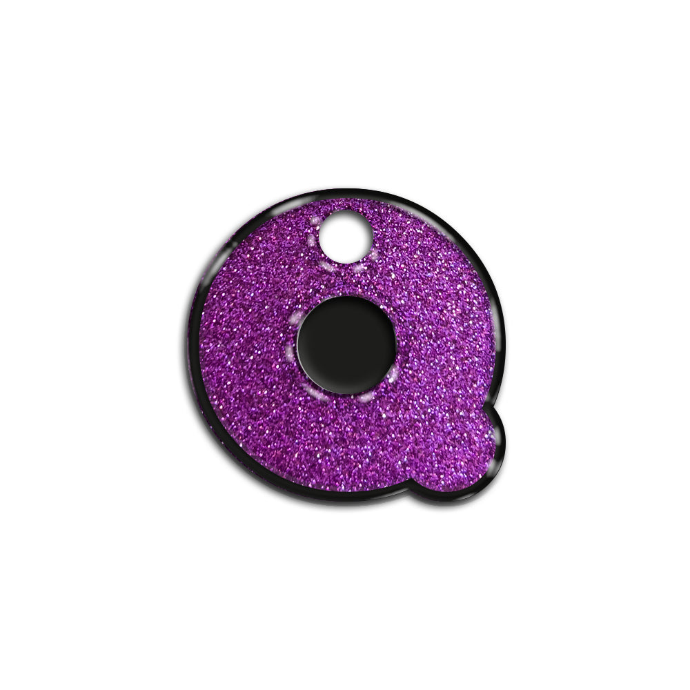 Q Harfi Rounded Mor Glitter | İsimlik