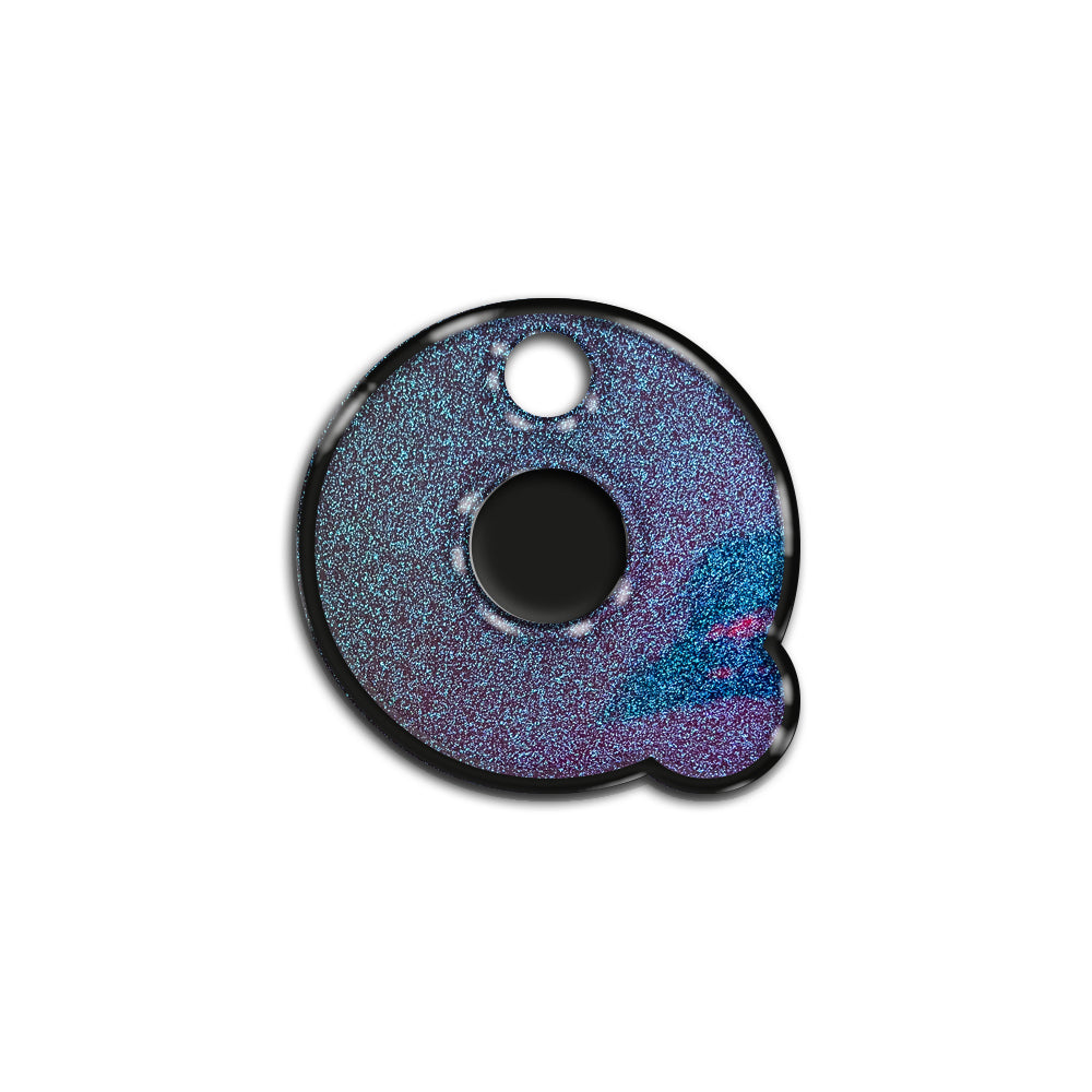 Q Harfi Rounded Opal Mavi Glitter | İsimlik