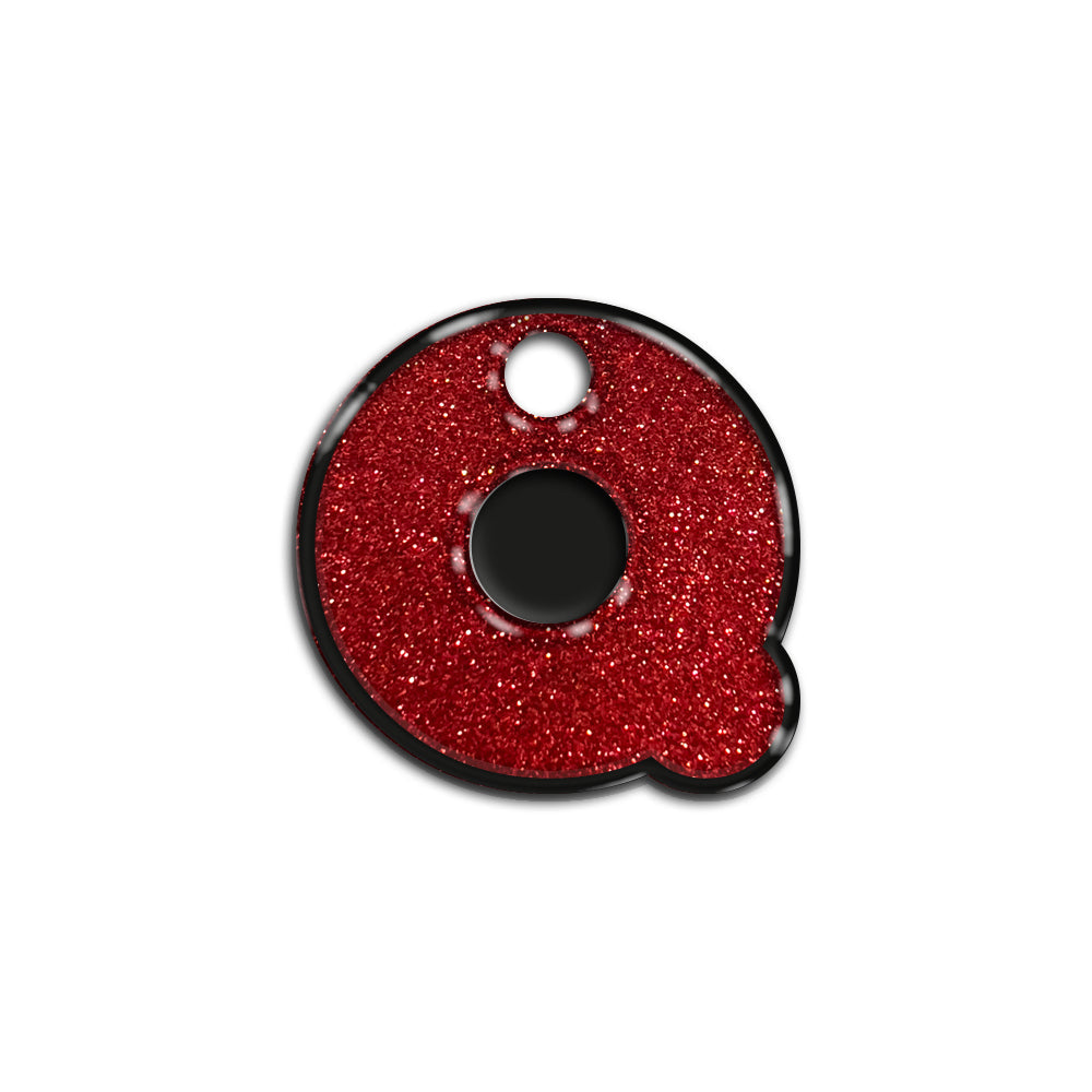 Q Harfi Rounded Red Holo | İsimlik