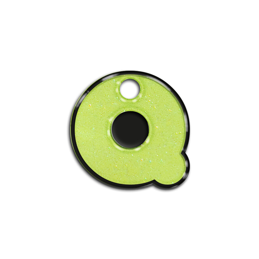 Q Harfi Rounded Sarı Glitter | İsimlik