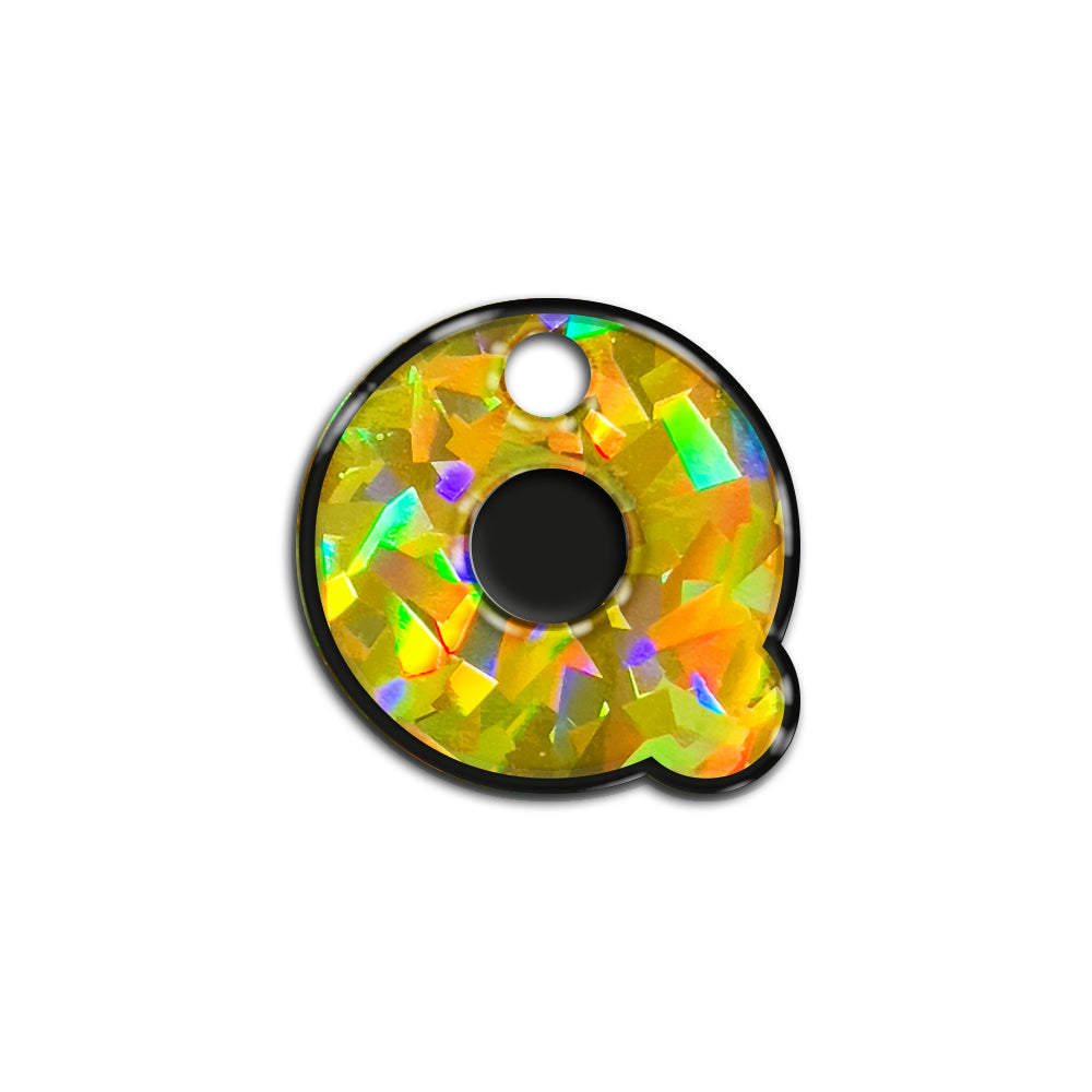 Q Harfi Rounded Sarı Holo | İsimlik