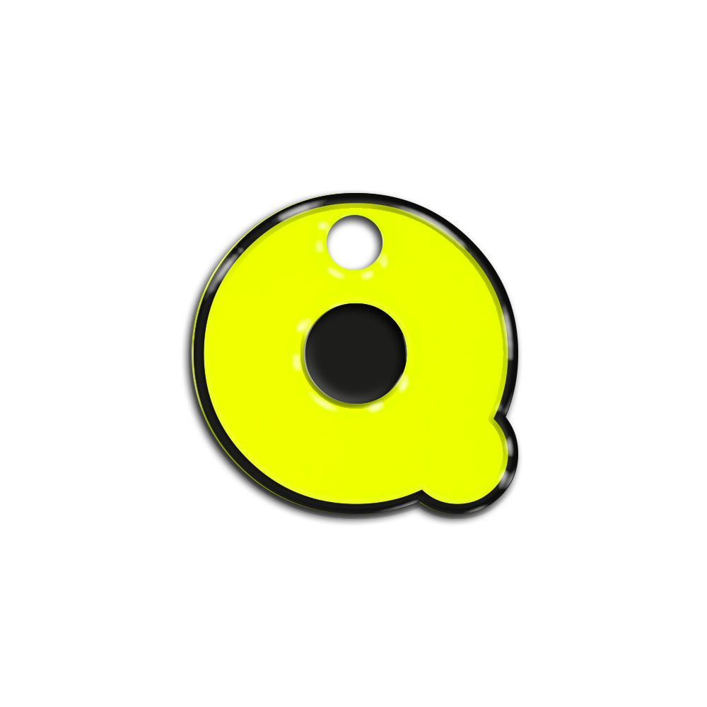 Q Harfi Rounded Sarı Neon | İsimlik