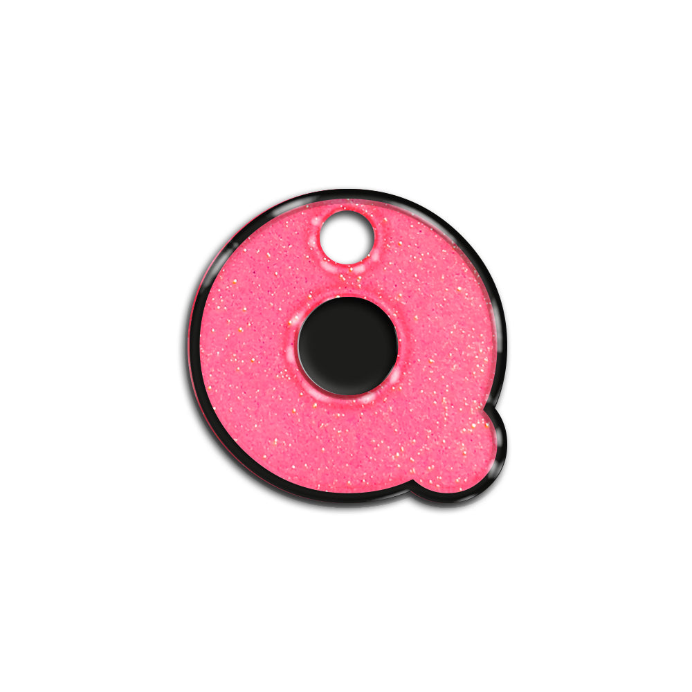 Q Harfi Rounded Şeker Pembe Glitter | İsimlik