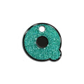 Q Harfi Rounded Su Yeşil Glitter | İsimlik
