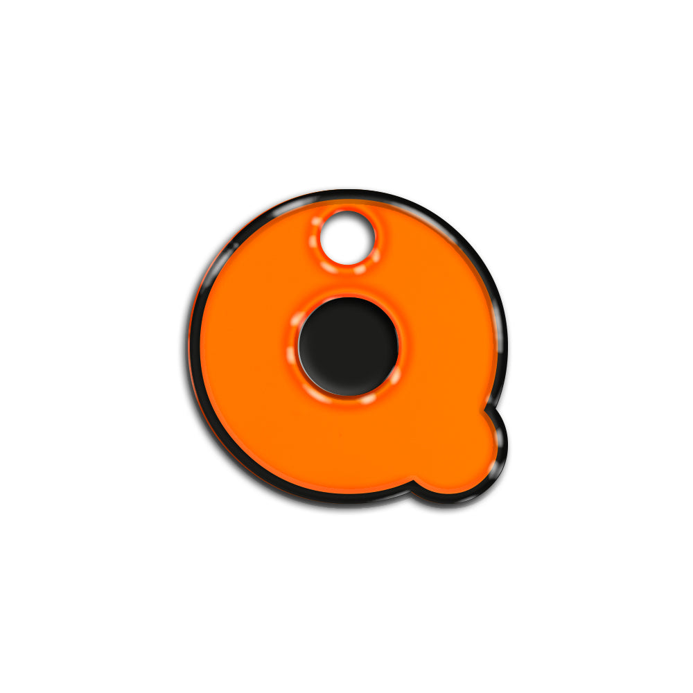 Q Harfi Rounded Turuncu Neon | İsimlik
