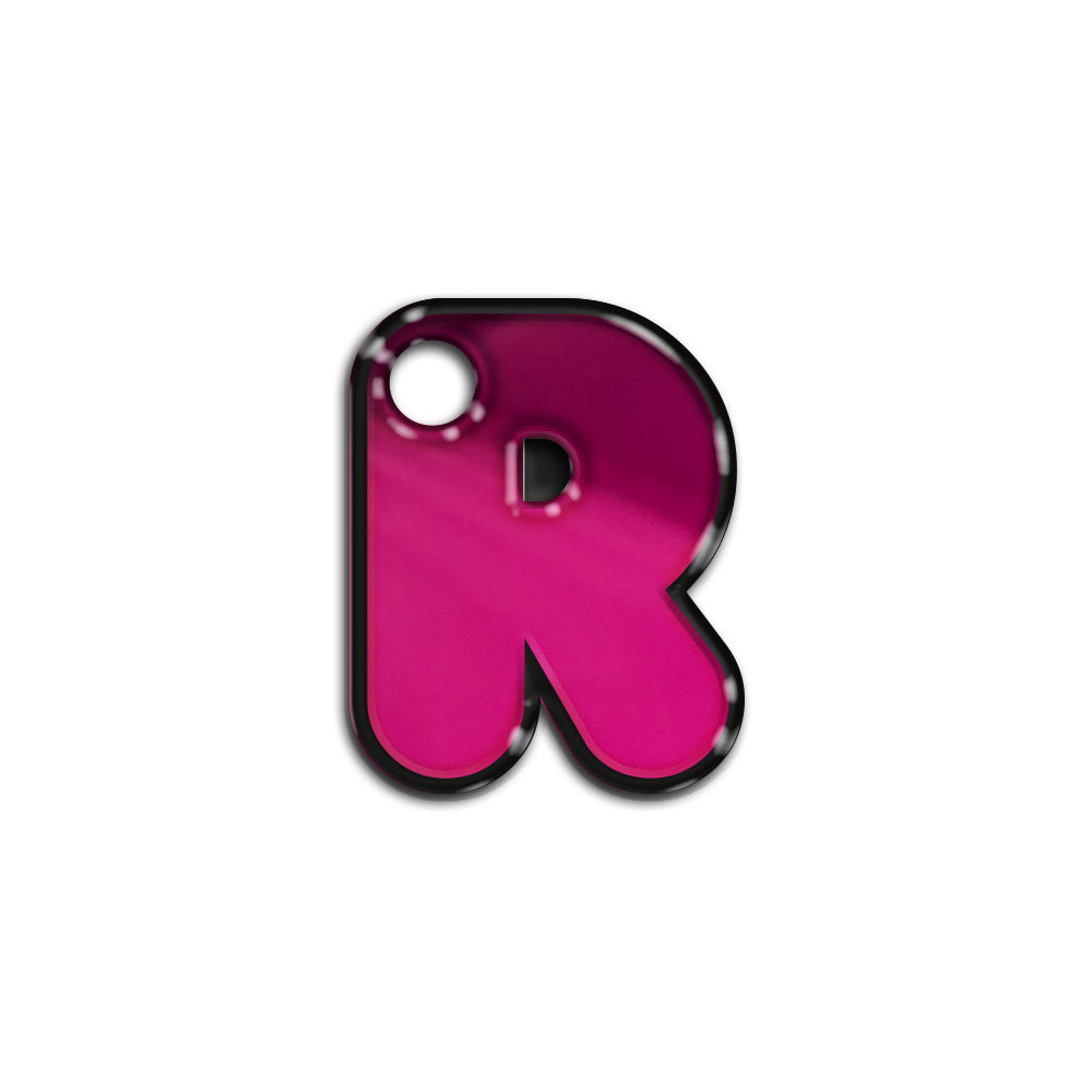 R Harfi Rounded Fuşya Metalik | İsimlik
