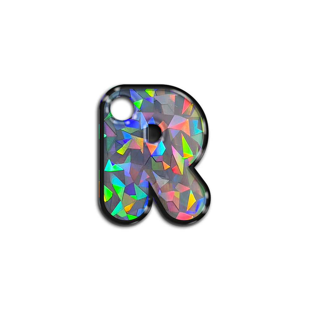 R Harfi Rounded Gri Holo | İsimlik