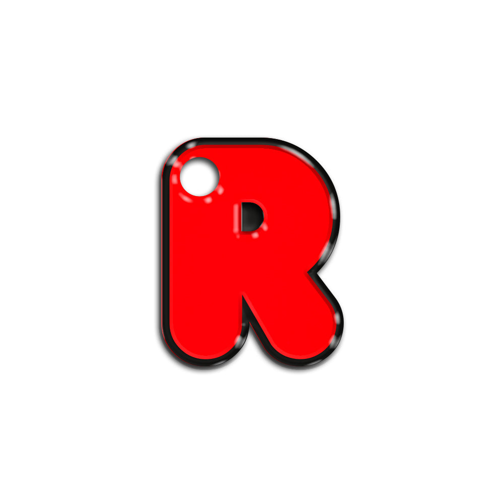 R Harfi Rounded Red Neon | İsimlik