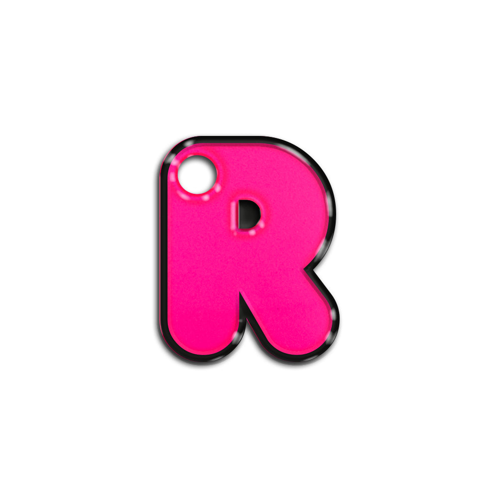 R Harfi Rounded Pembe Neon | İsimlik
