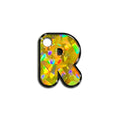 R Harfi Rounded Sarı Holo | İsimlik