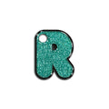 R Harfi Rounded Su Yeşil Glitter | İsimlik