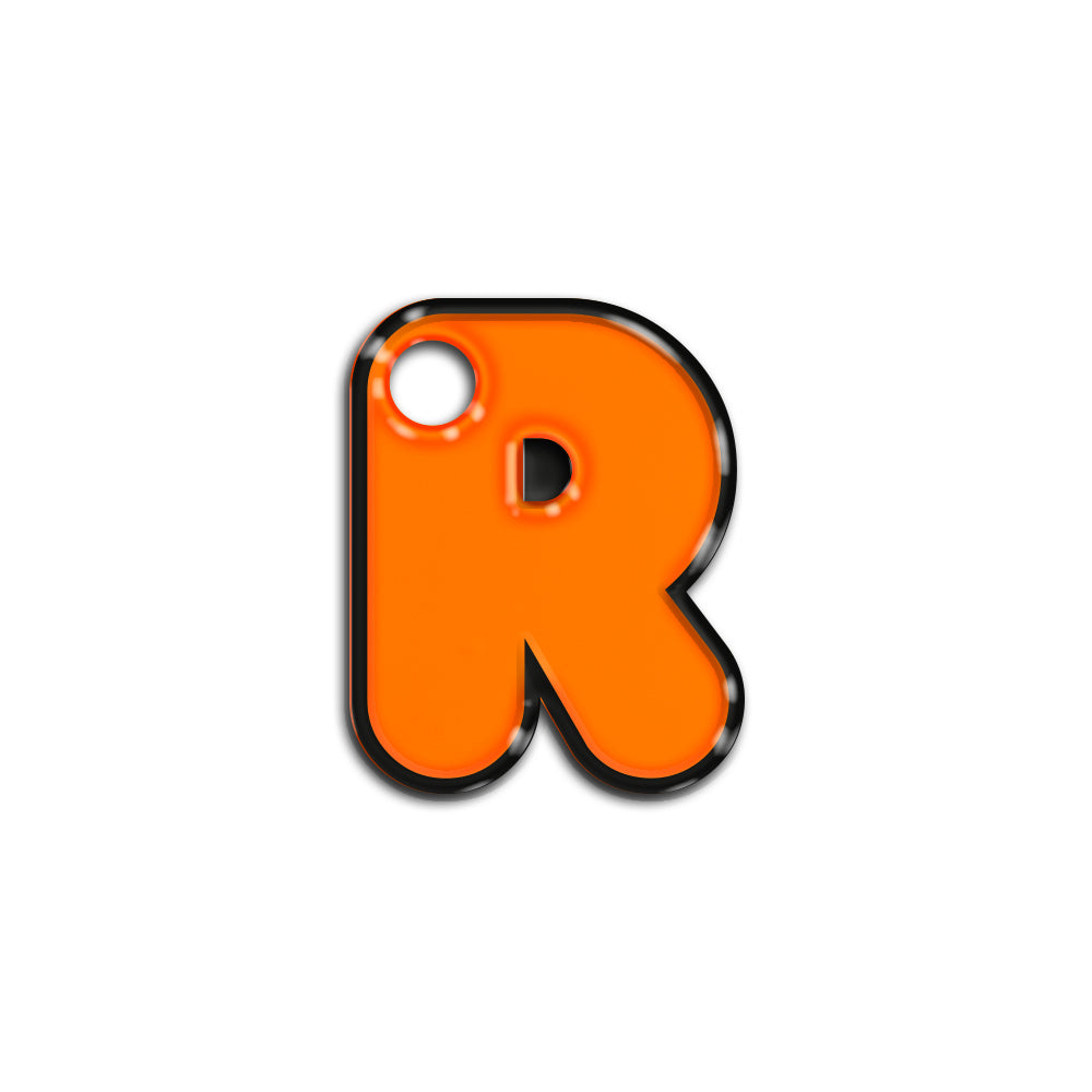 R Harfi Rounded Turuncu Neon | İsimlik