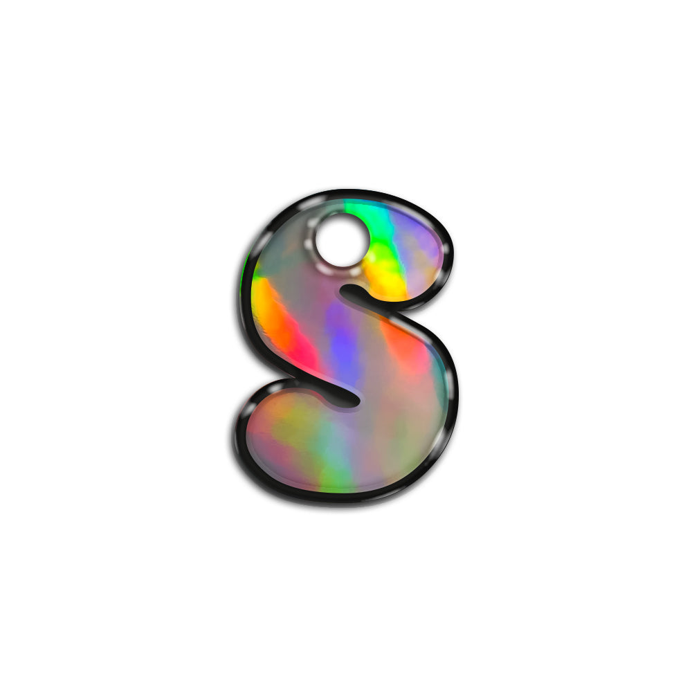 S Harfi Rounded Holographic | İsimlik