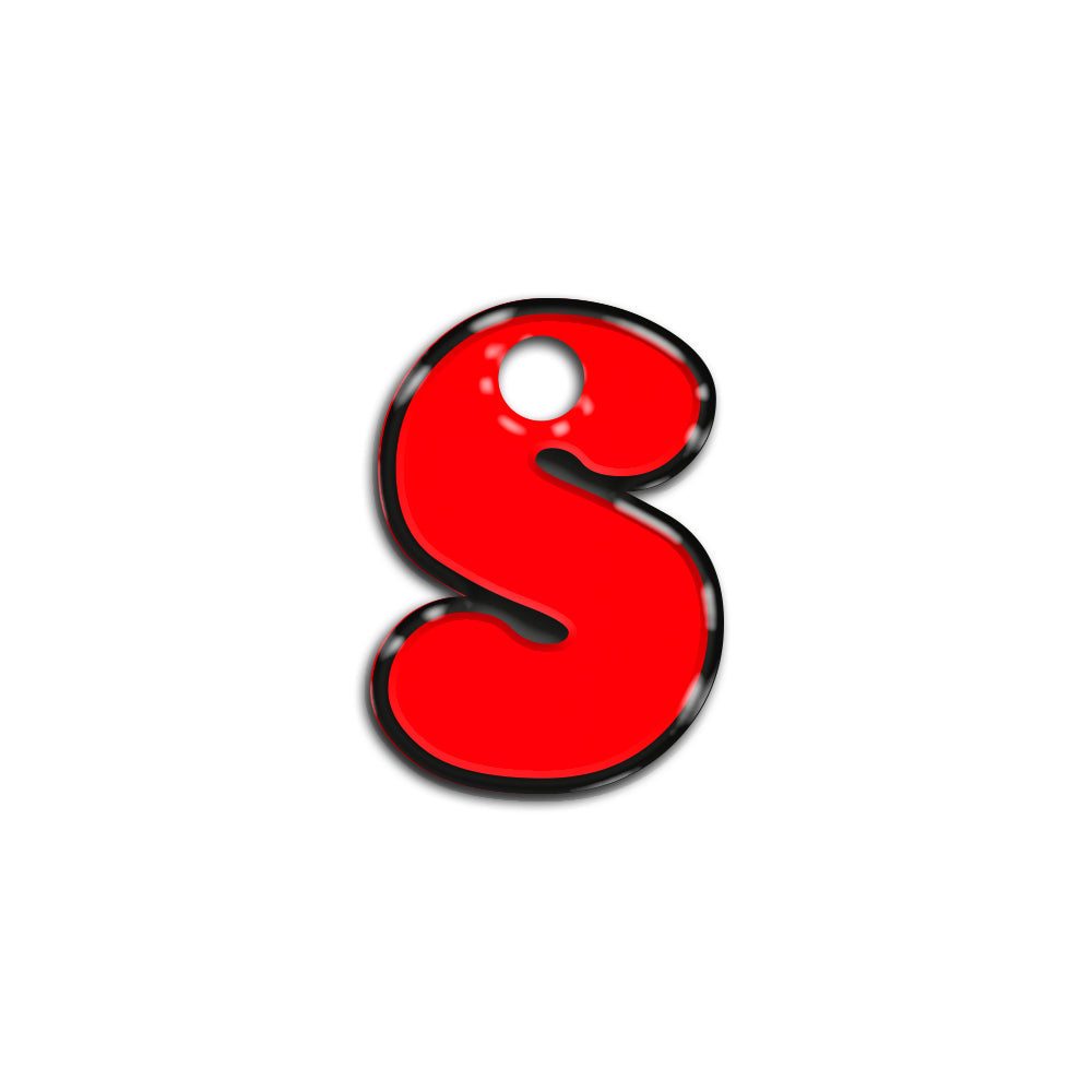 S Harfi Rounded Red Neon | İsimlik