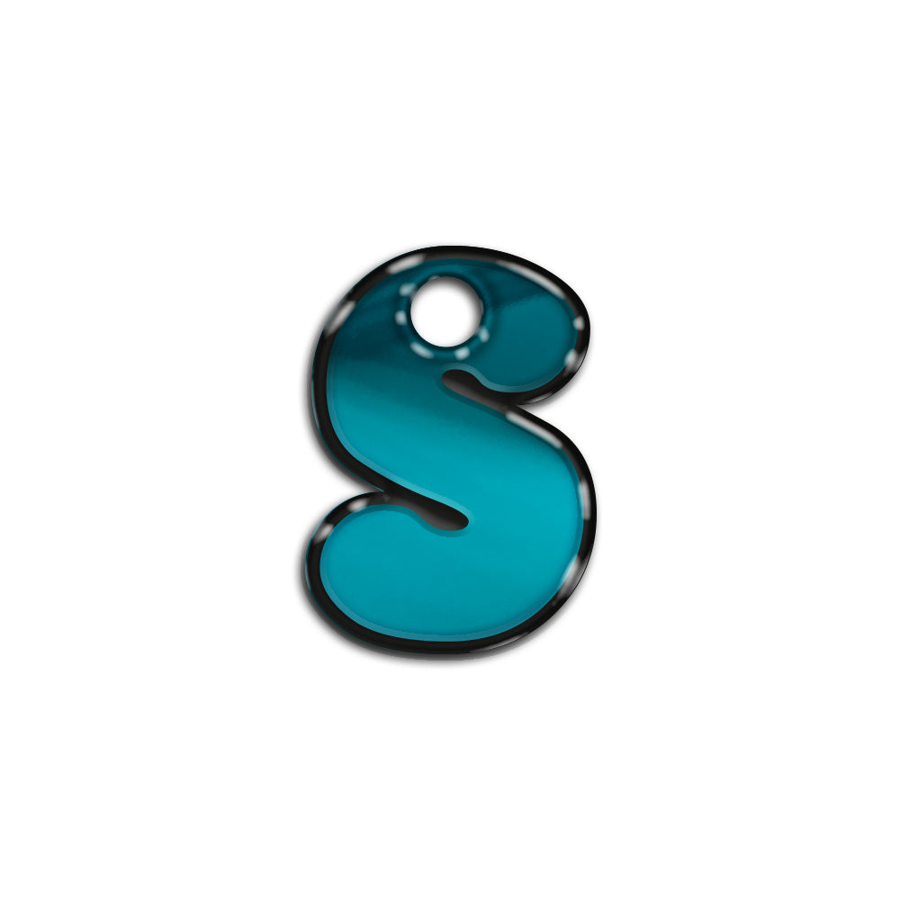 S Harfi Rounded Mavi Metalik | İsimlik