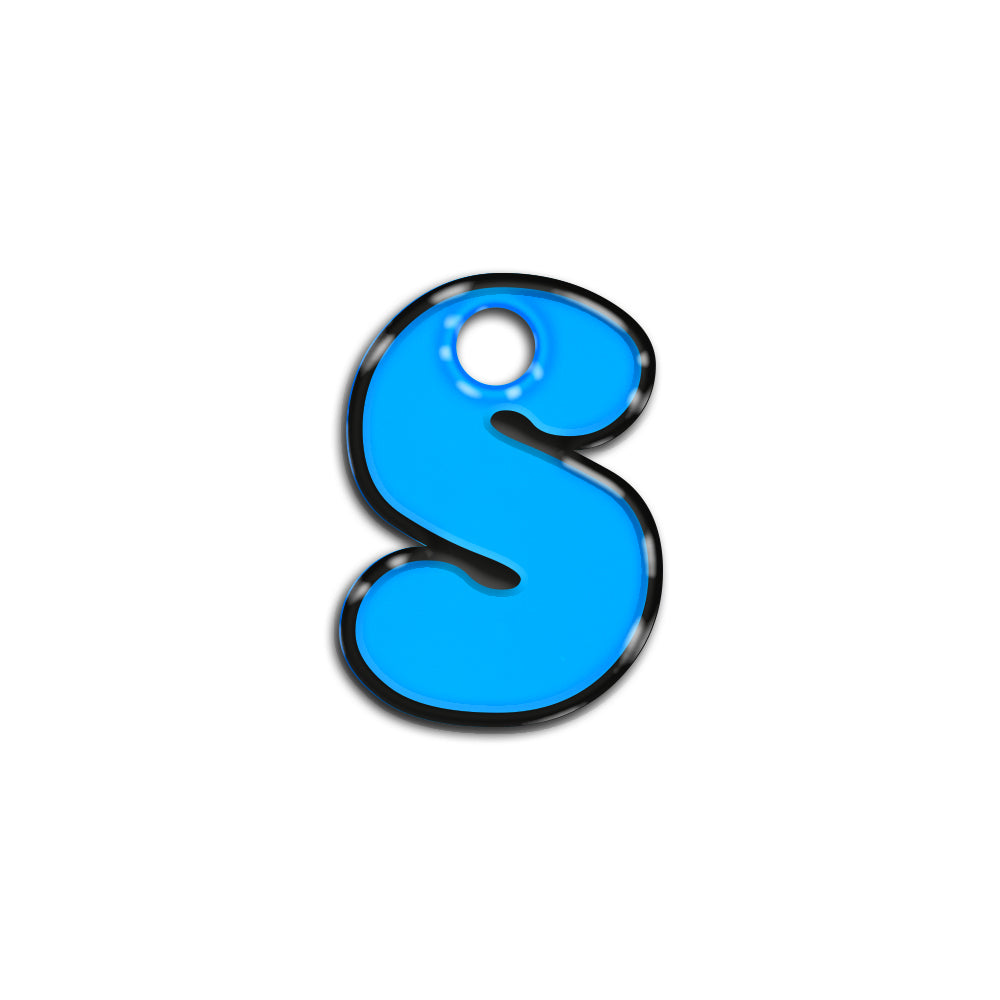 S Harfi Rounded Mavi Neon | İsimlik