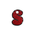 S Harfi Rounded Red Glitter | İsimlik