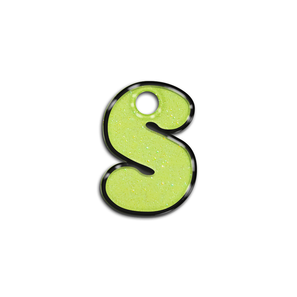 S Harfi Rounded Sarı Glitter | İsimlik