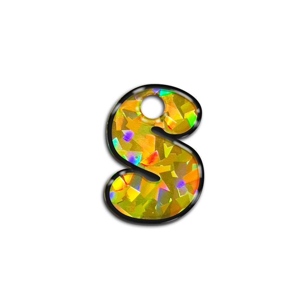 S Harfi Rounded Sarı Holo | İsimlik