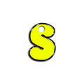 S Harfi Rounded Sarı Neon | İsimlik