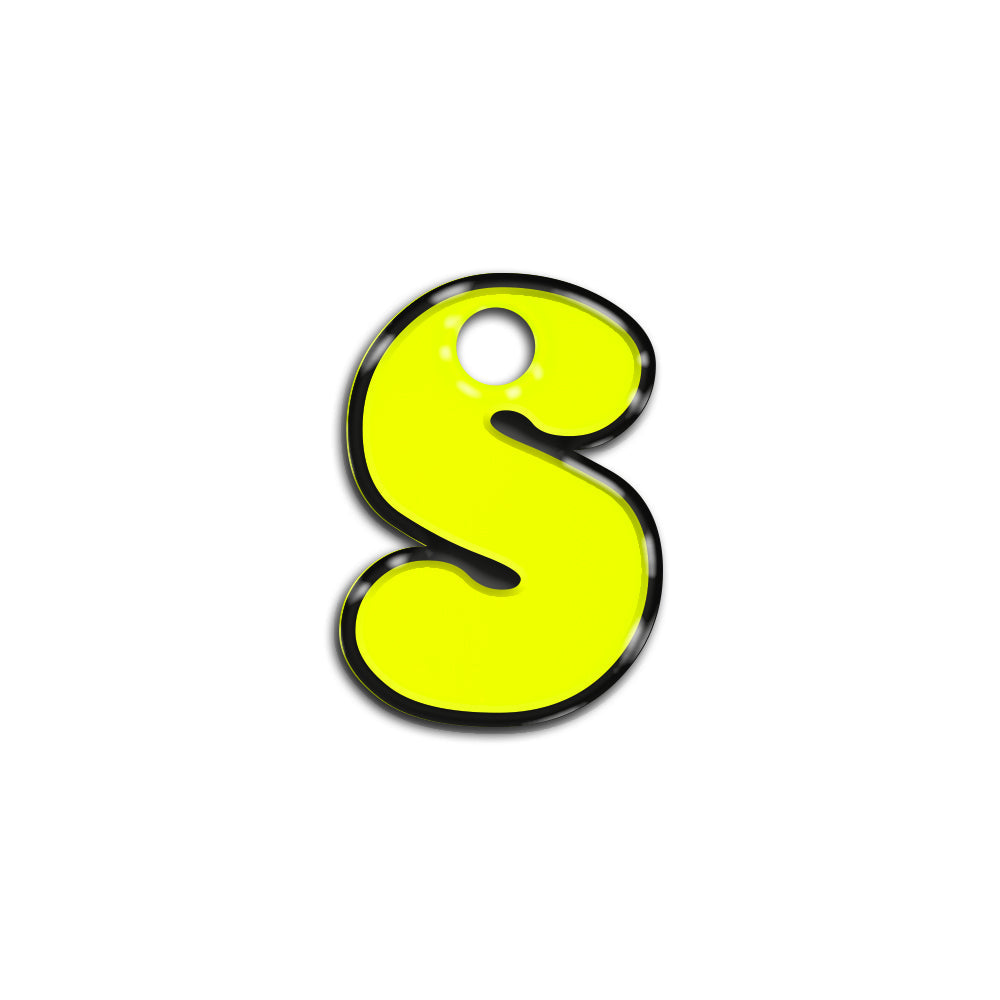 S Harfi Rounded Sarı Neon | İsimlik