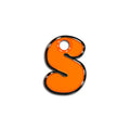 S Harfi Rounded Turuncu Neon | İsimlik