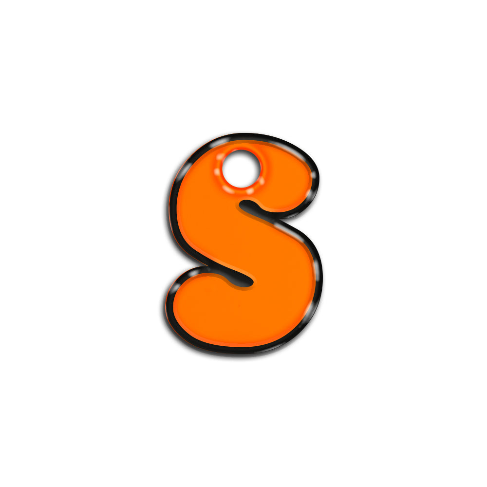 S Harfi Rounded Turuncu Neon | İsimlik