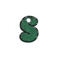 S Harfi Rounded Yeşil Glitter | İsimlik