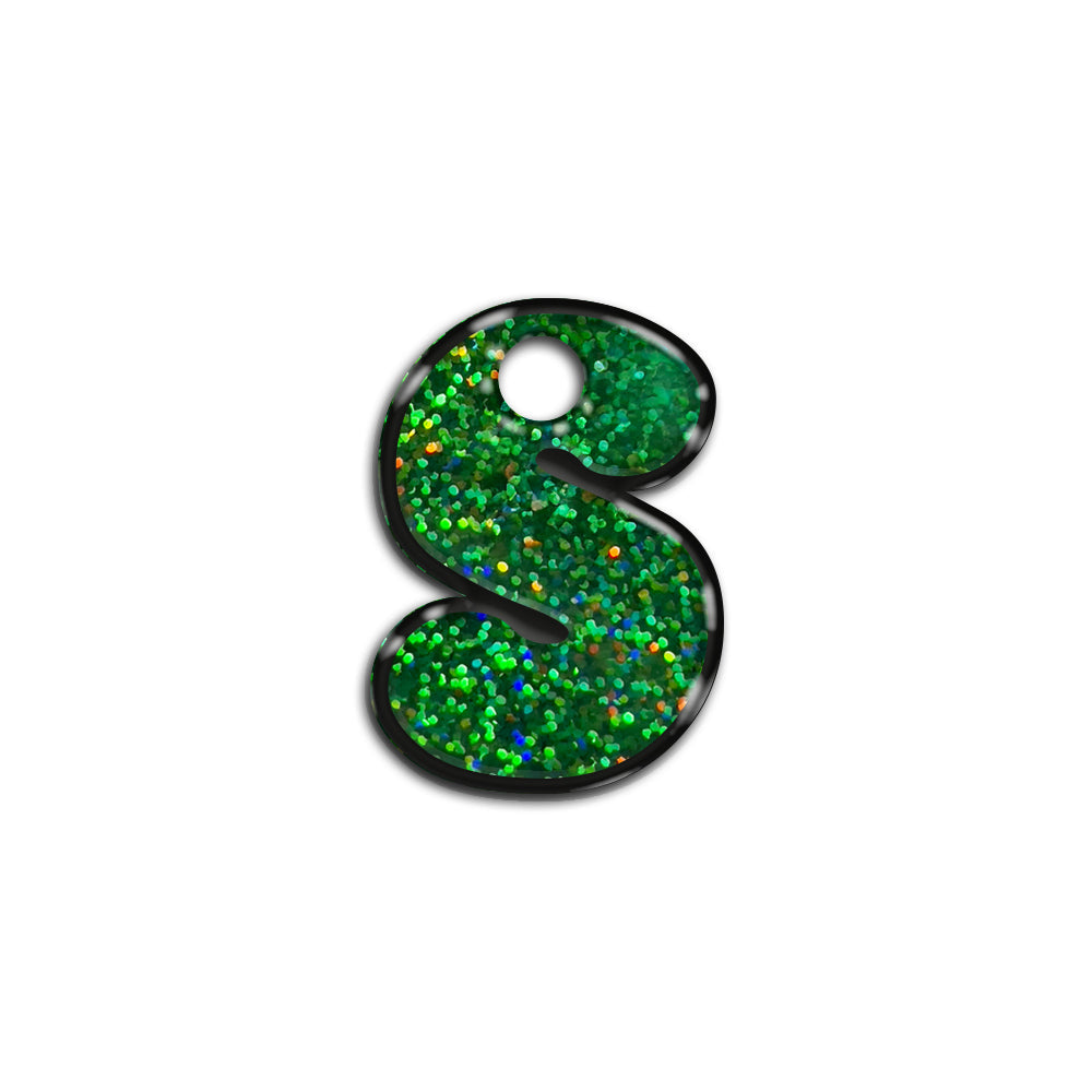 S Harfi Rounded Yeşil Holo | İsimlik