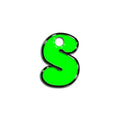 S Harfi Rounded Yeşil Neon | İsimlik