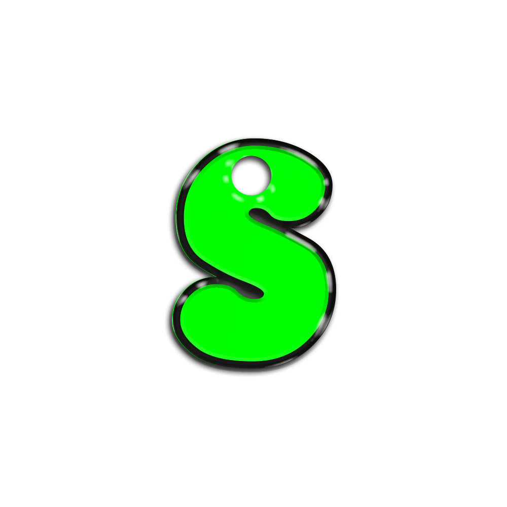 S Harfi Rounded Yeşil Neon | İsimlik