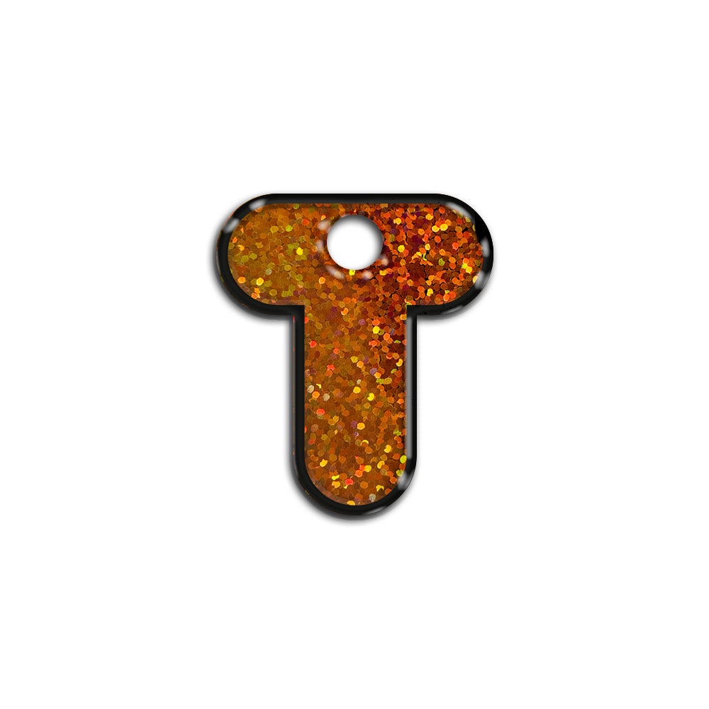 T Harfi Rounded Bakır Holo | İsimlik
